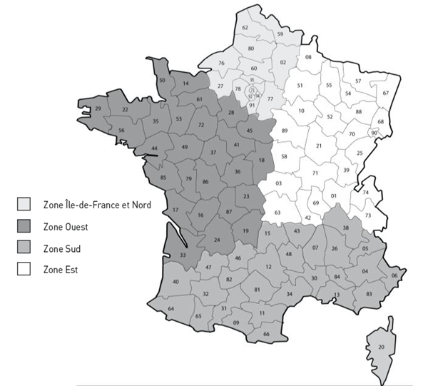 Carte de france secteur GSB